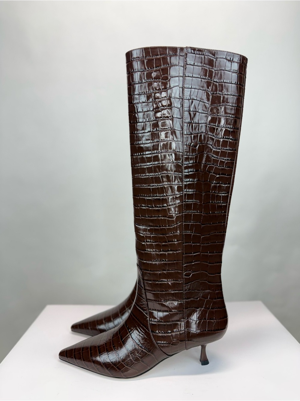 New Stuart Weitzman Naomi 50 High Boot Auburn Brown Sz 8.5 - Picture 4 of 16